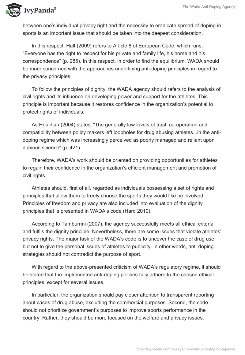 The World Anti-Doping Agency. Page 3