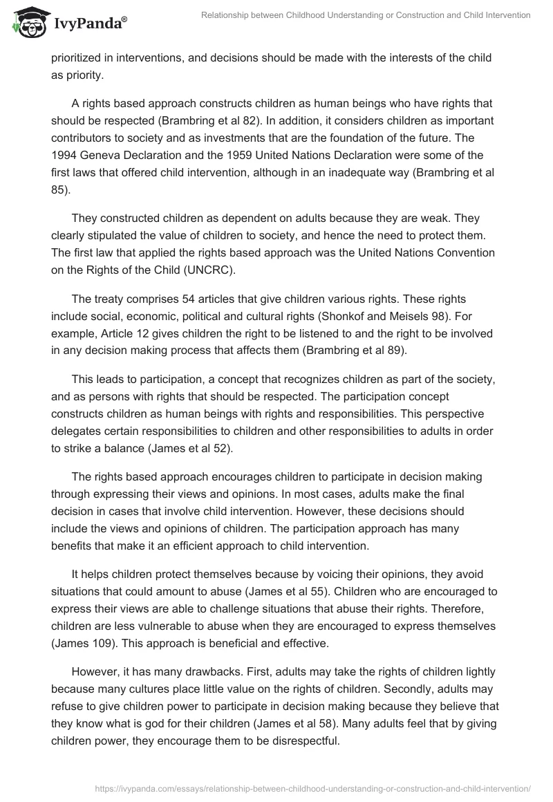 Relationship Between Childhood Understanding or Construction and Child Intervention. Page 3