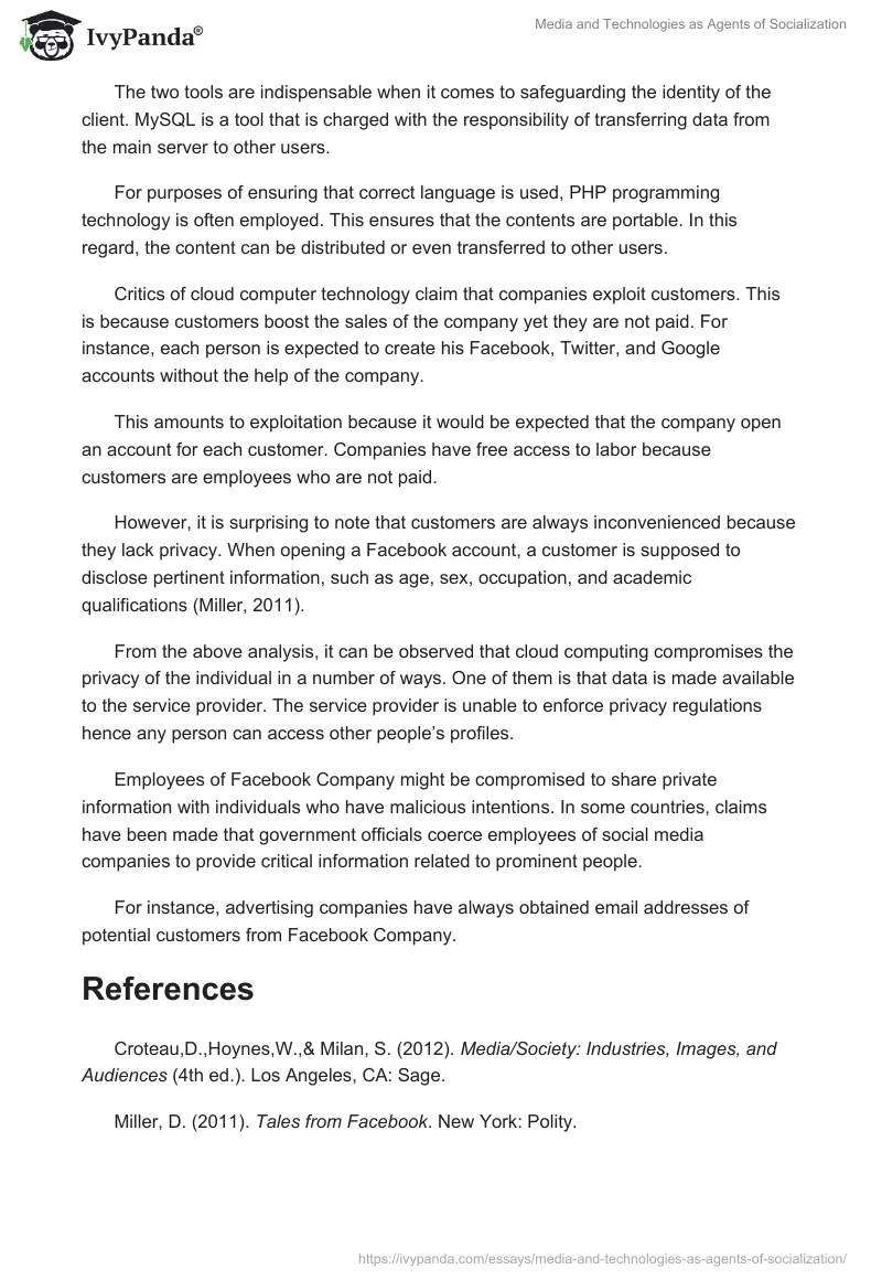 Media and Technologies as Agents of Socialization. Page 2