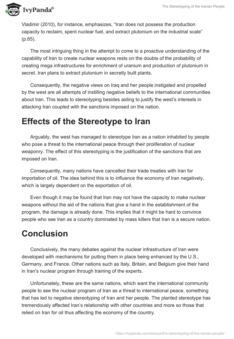 The Stereotyping of the Iranian People. Page 4