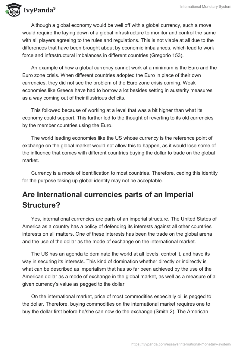 International Monetary System. Page 2