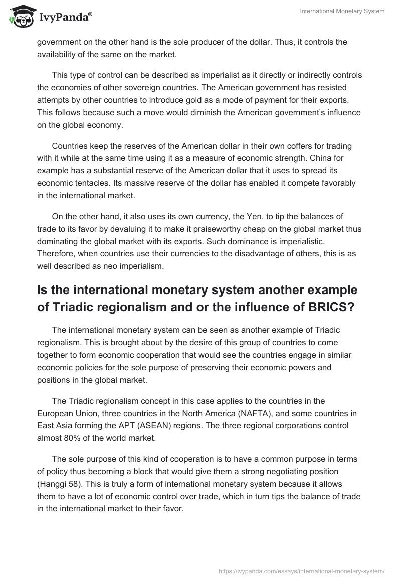 International Monetary System. Page 3