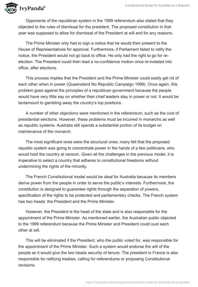 Constitutional Model for Australia as a Republic. Page 3