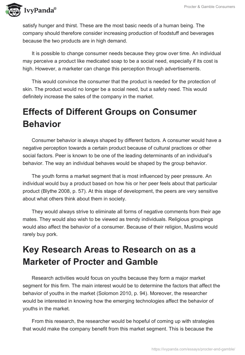 Procter & Gamble Consumers. Page 2