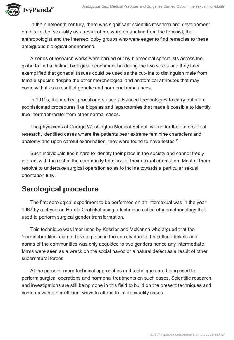 Ambiguous Sex: Medical Practices and Surgeries Carried Out on Intersexual Individuals. Page 2