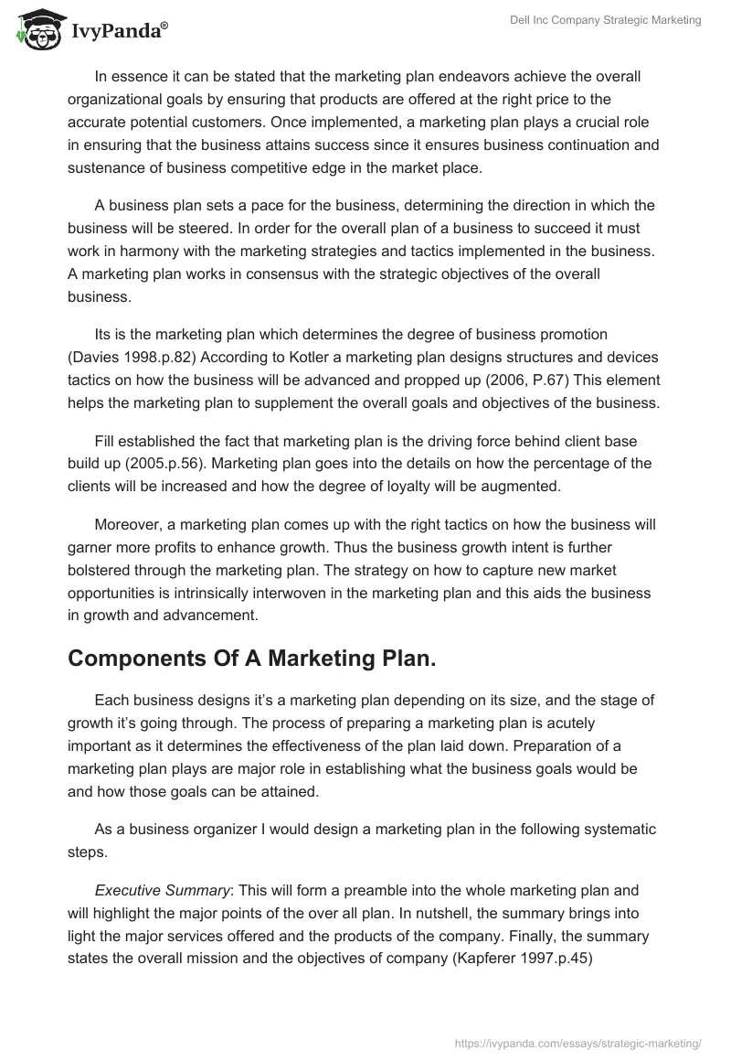 Dell Inc. Company Strategic Marketing. Page 3