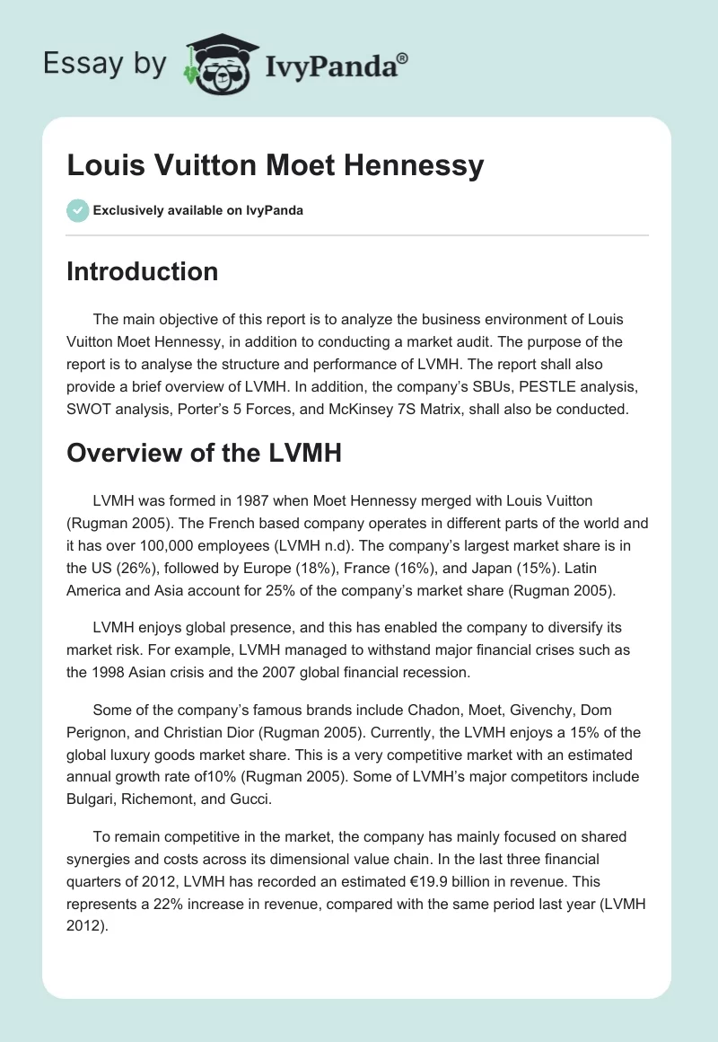 lvmh mission statement