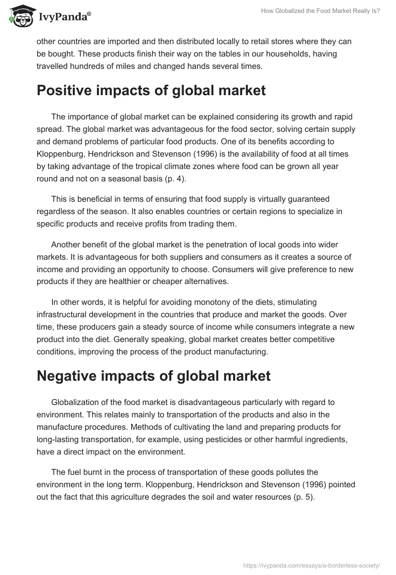 How Globalized the Food Market Really Is?. Page 2