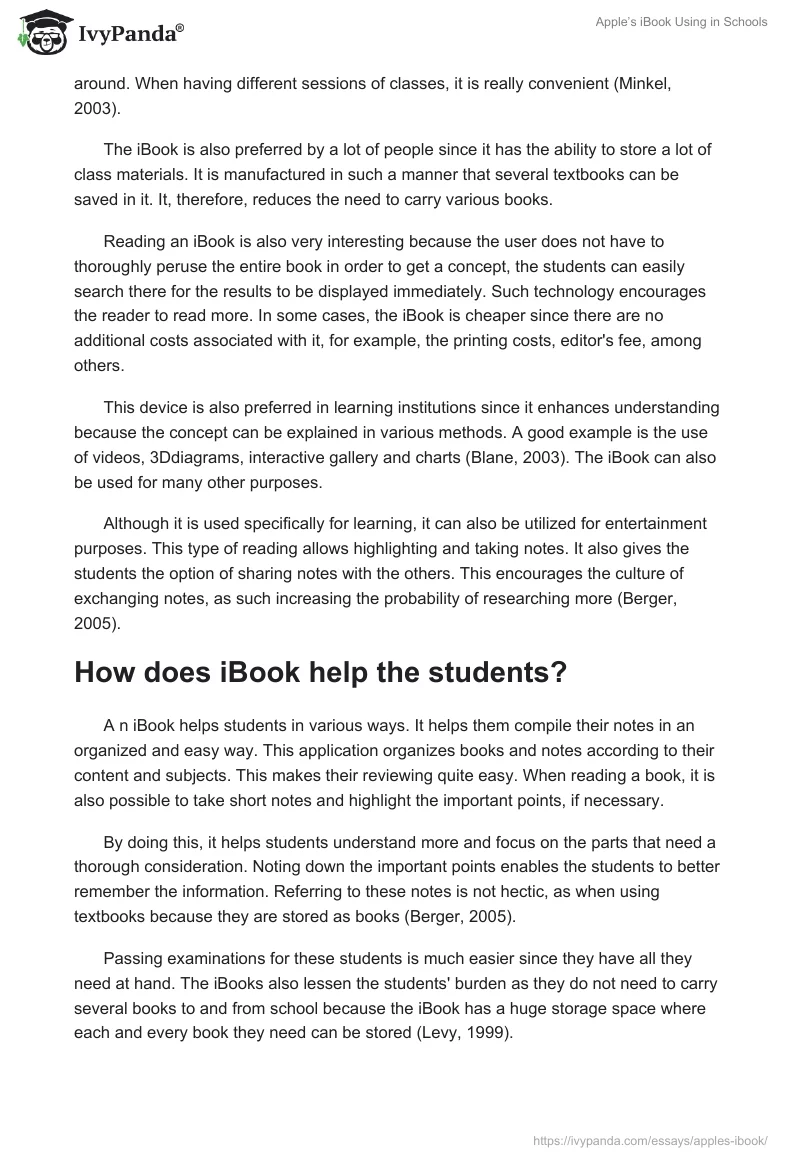 Apple’s iBook Using in Schools. Page 5