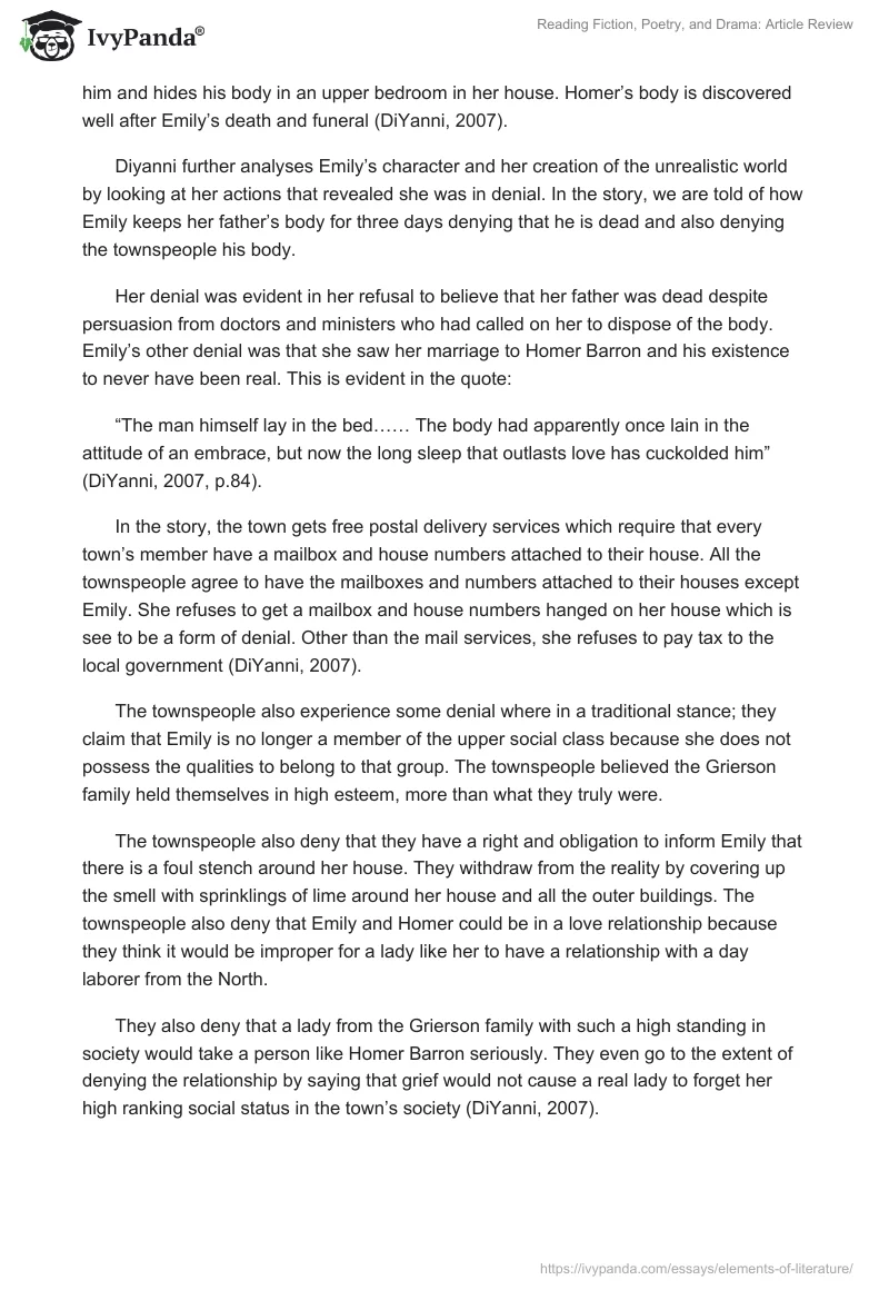 Reading Fiction, Poetry, and Drama: Article Review. Page 2