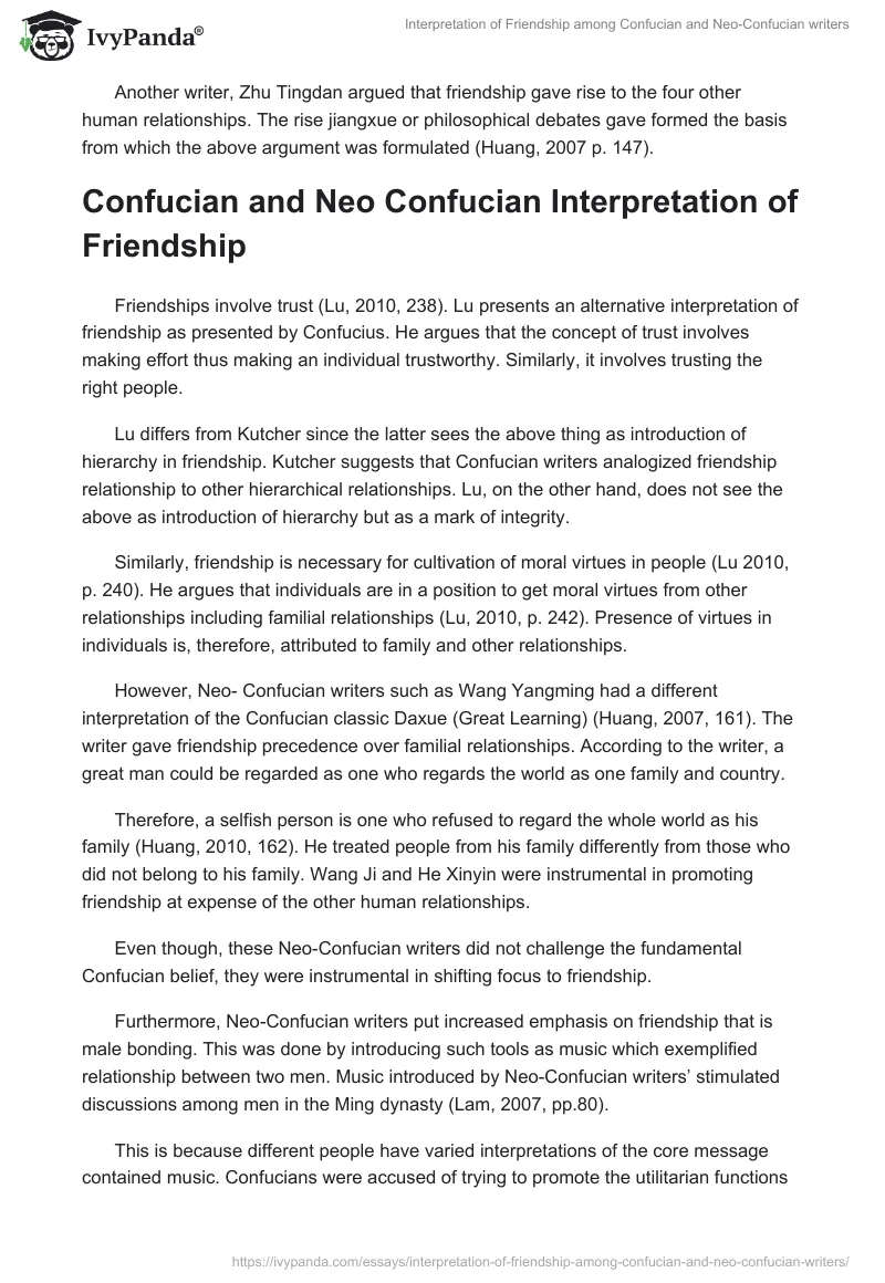 Interpretation of Friendship among Confucian and Neo-Confucian writers. Page 3