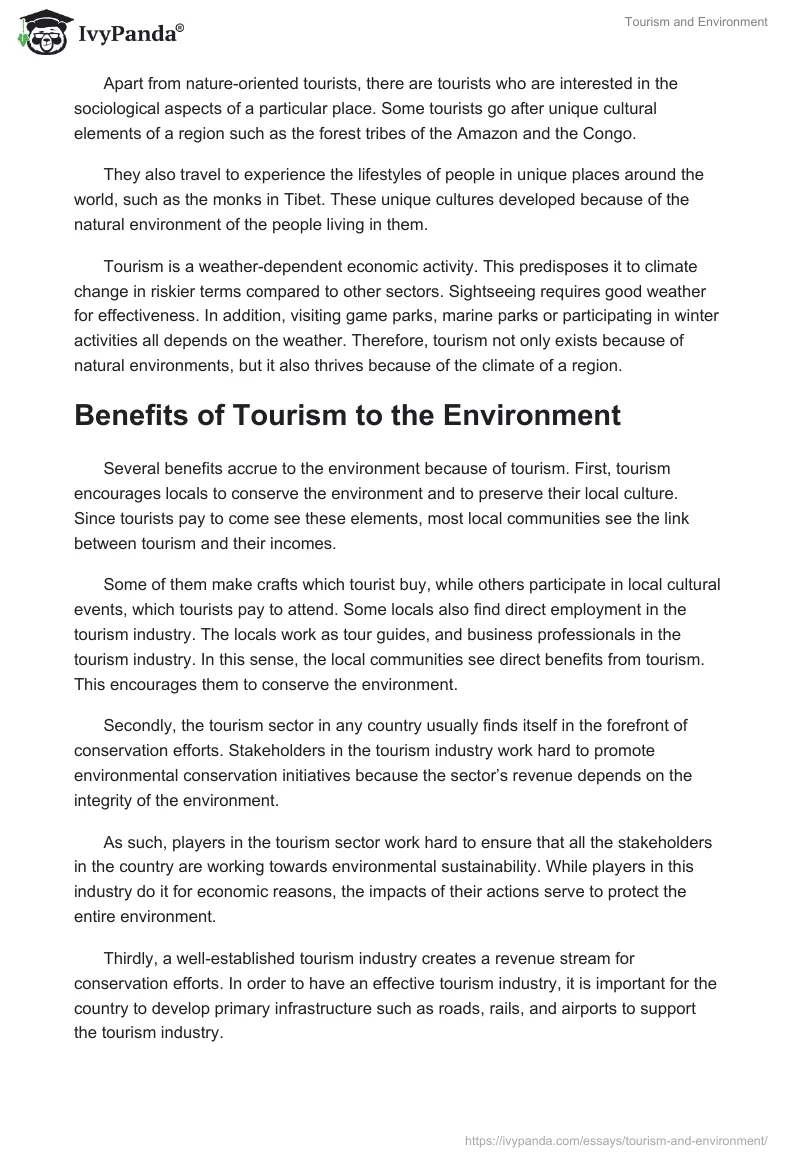 Tourism and Environment. Page 2
