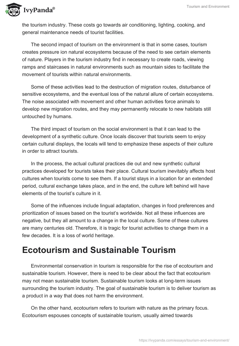 Tourism and Environment. Page 4