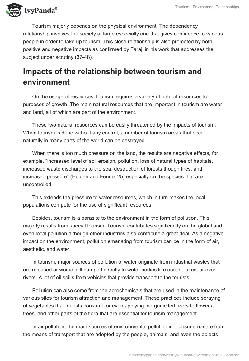 Tourism - Environment Relationships. Page 2
