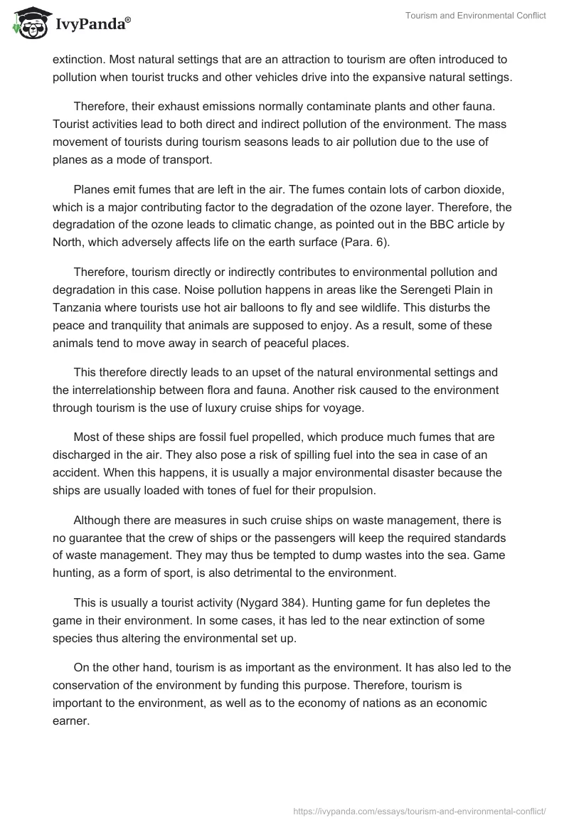 Tourism and Environmental Conflict. Page 3