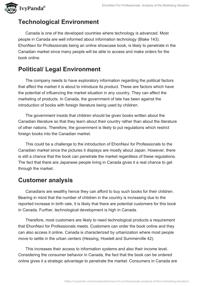 EhonNavi For Professionals: Analysis of the Marketing Situation. Page 2