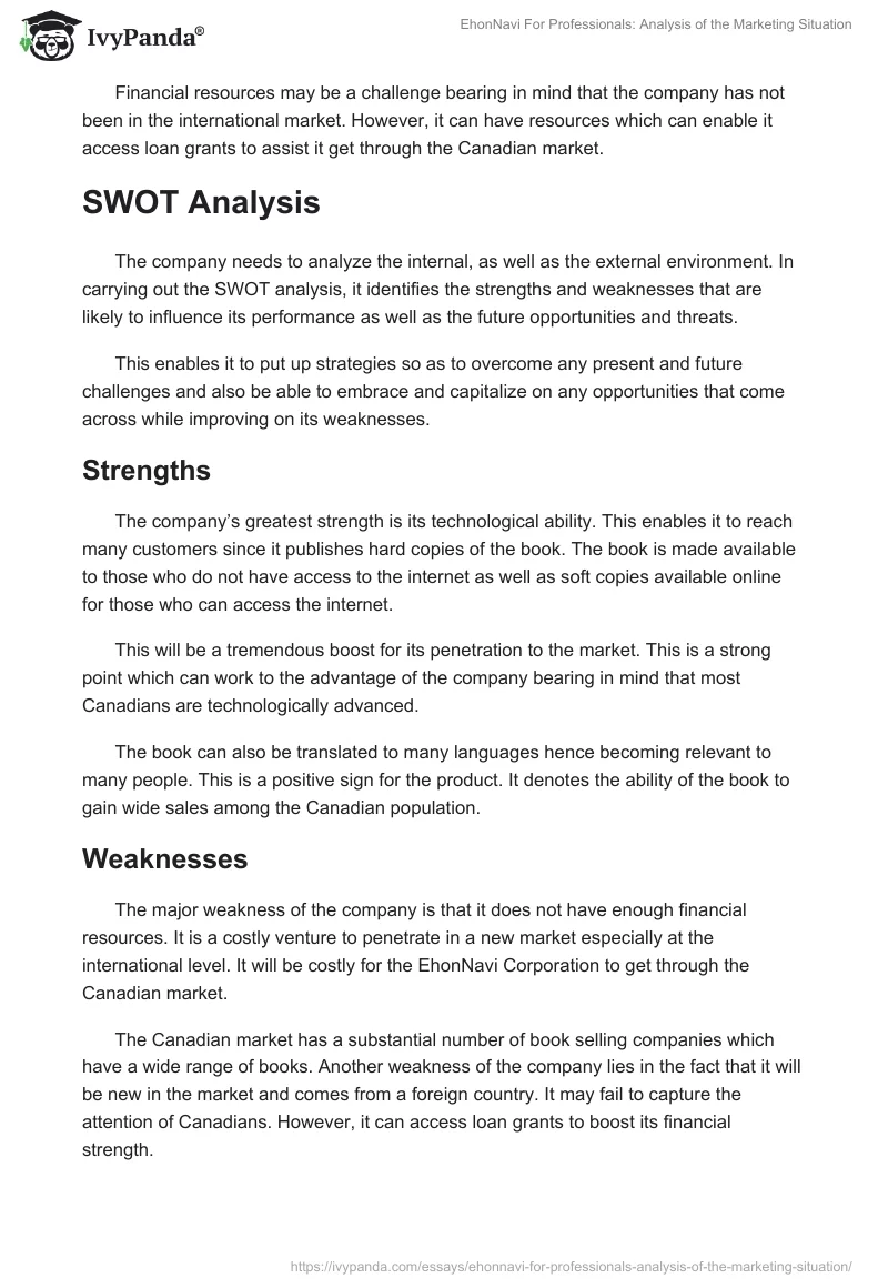 EhonNavi For Professionals: Analysis of the Marketing Situation. Page 4