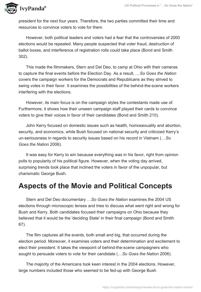 US Political Processes in “…So Goes the Nation”. Page 2