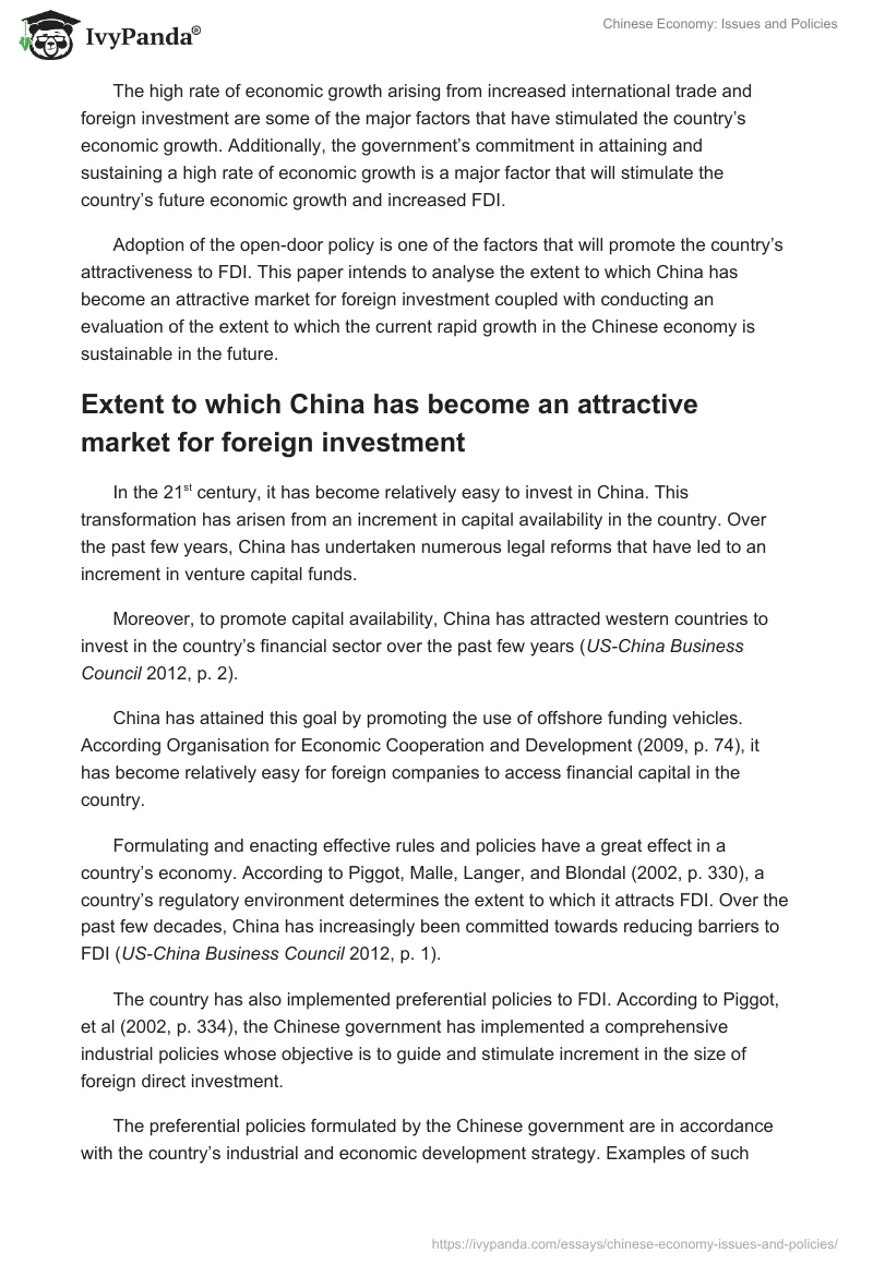 Chinese Economy: Issues and Policies. Page 2