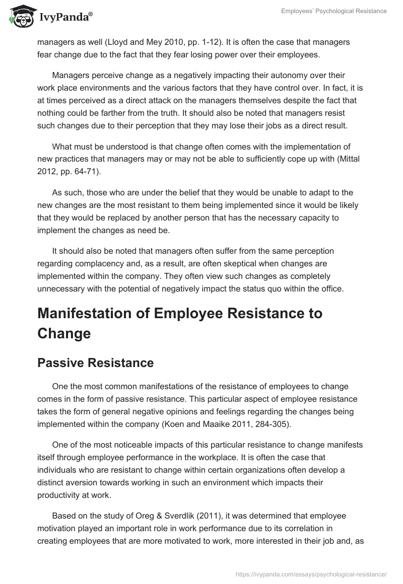 Employees’ Psychological Resistance. Page 2