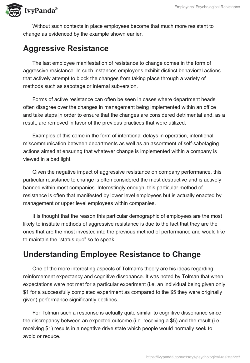 Employees’ Psychological Resistance. Page 5