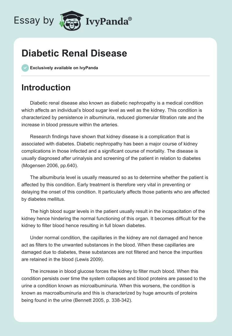 Diabetic Renal Disease. Page 1