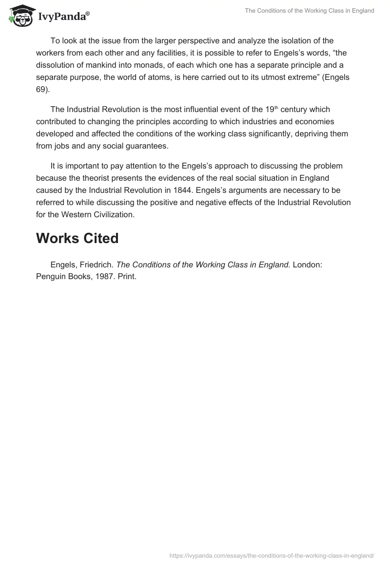 The Conditions of the Working Class in England. Page 3