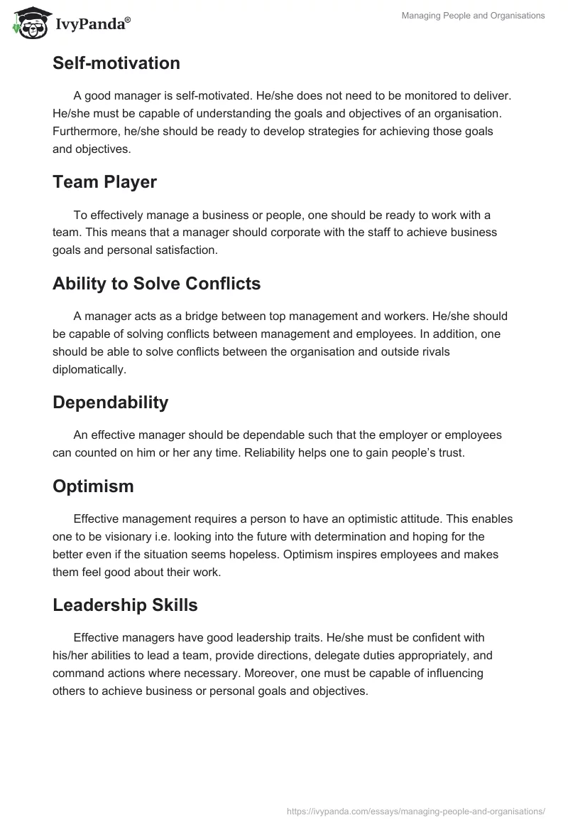 Managing People and Organisations. Page 3