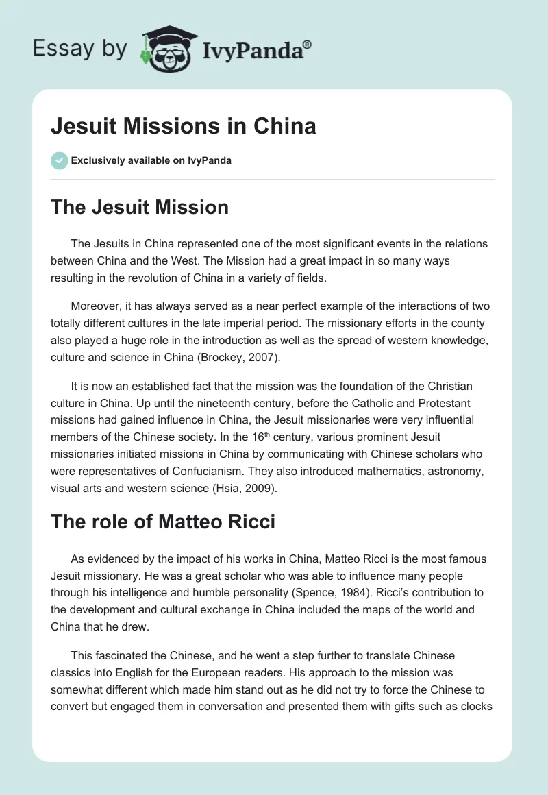 Jesuit Missions in China. Page 1