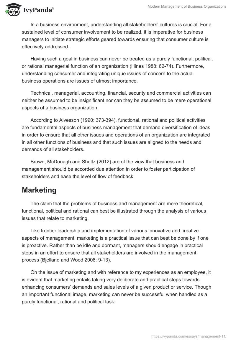 Modern Management of Business Organizations. Page 2