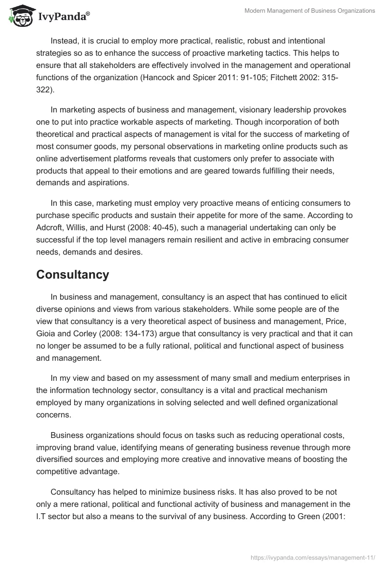 Modern Management of Business Organizations. Page 3