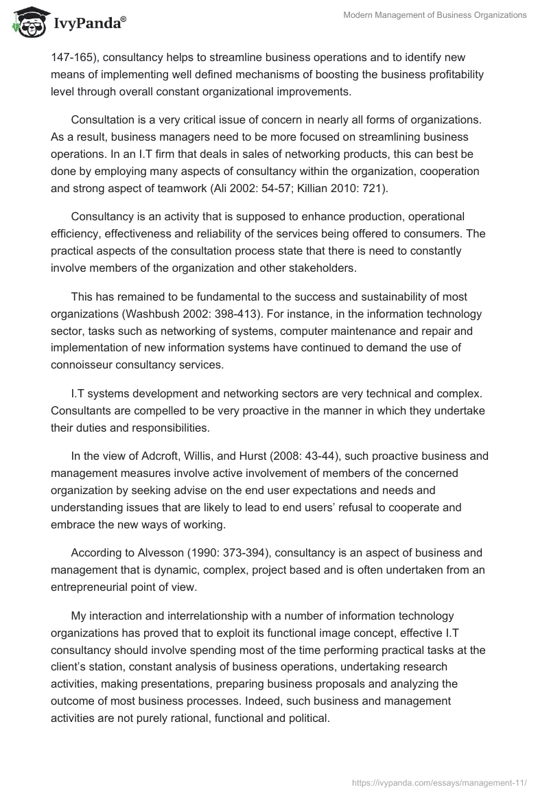 Modern Management of Business Organizations. Page 4