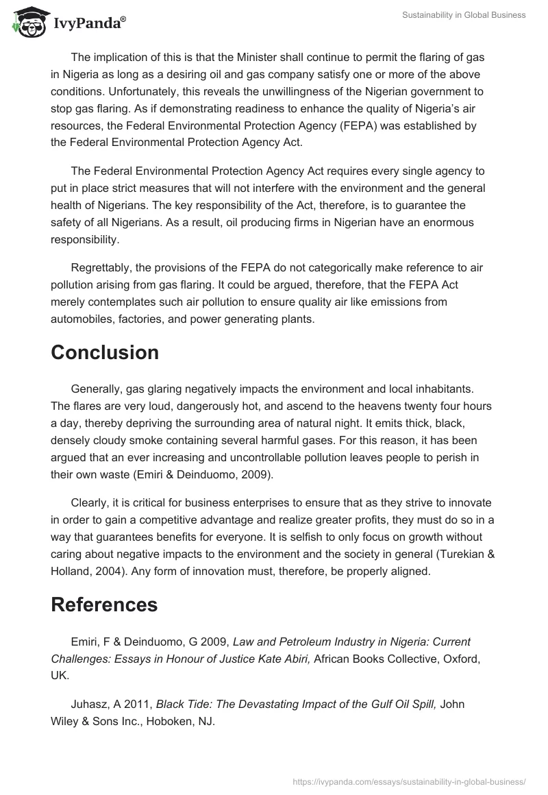 Sustainability in Global Business. Page 3