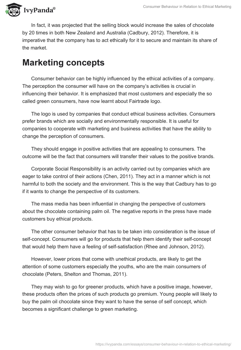 Consumer Behaviour in Relation to Ethical Marketing. Page 3