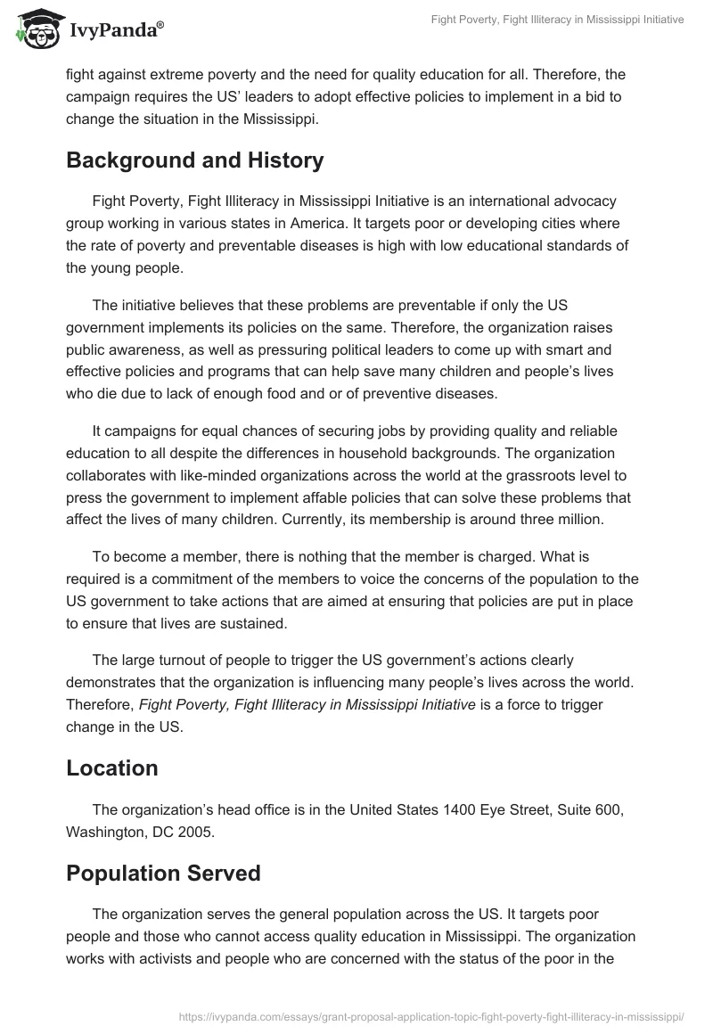 Fight Poverty, Fight Illiteracy in Mississippi Initiative. Page 3