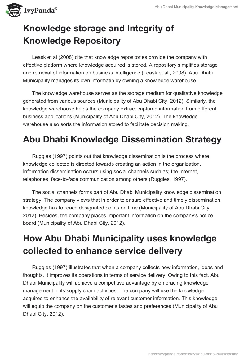 Abu Dhabi Municipality Knowledge Management. Page 2