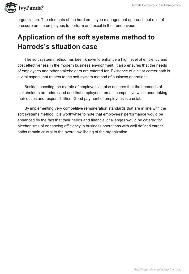 Harrods Company's Risk Management. Page 2