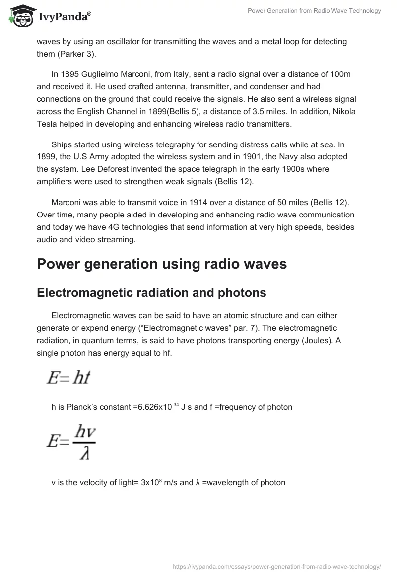Power Generation from Radio Wave Technology. Page 2
