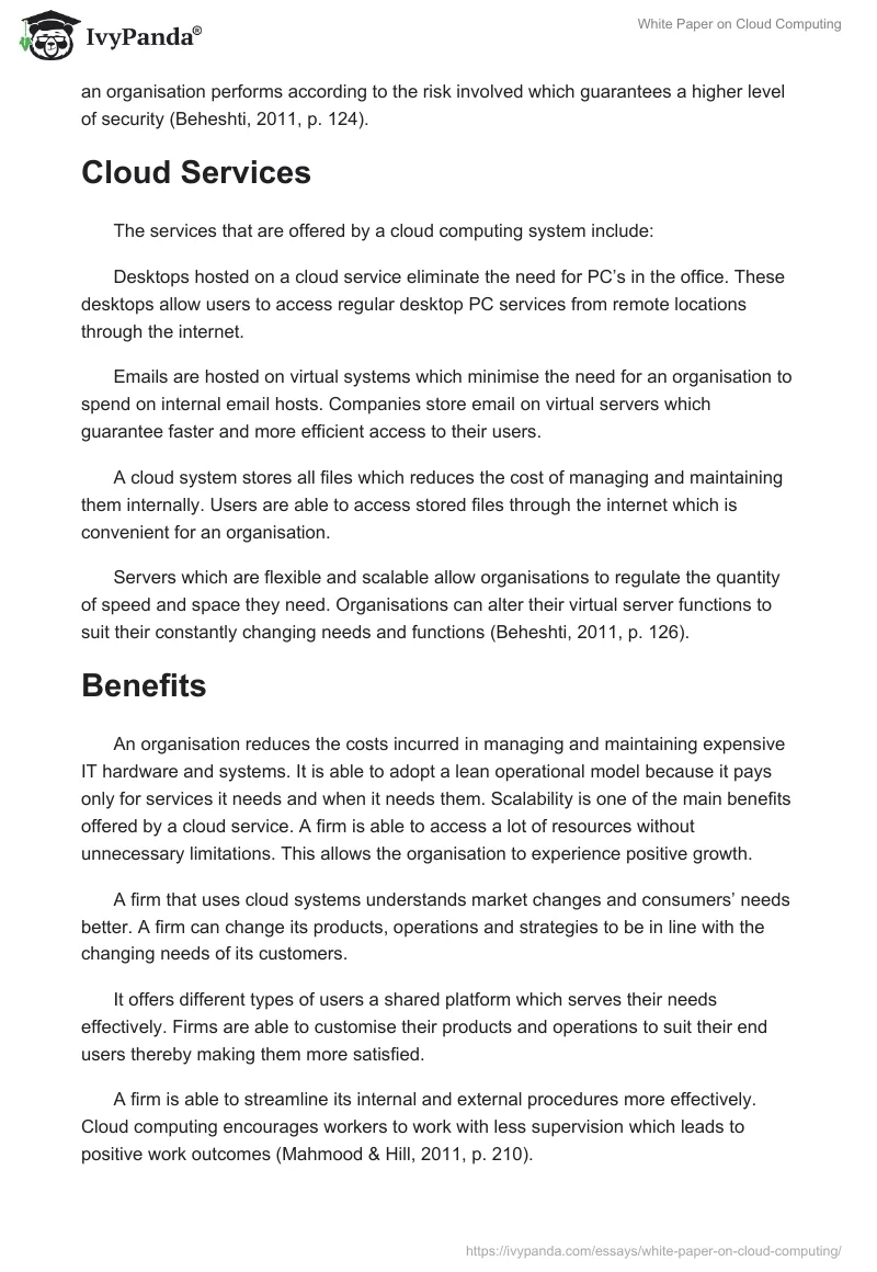 White Paper on Cloud Computing. Page 3