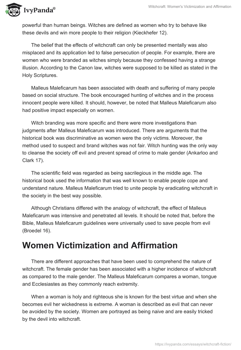Witchcraft: Women's Victimization and Affirmation. Page 3