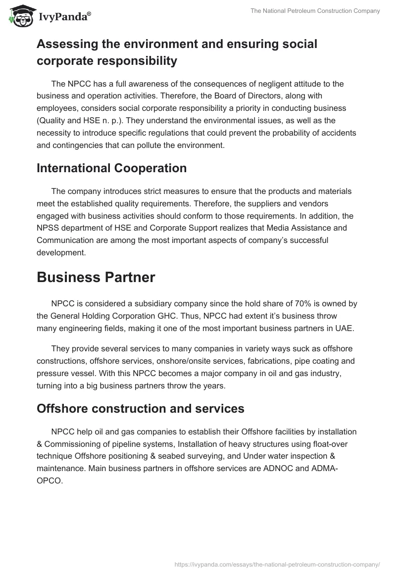 The National Petroleum Construction Company. Page 4