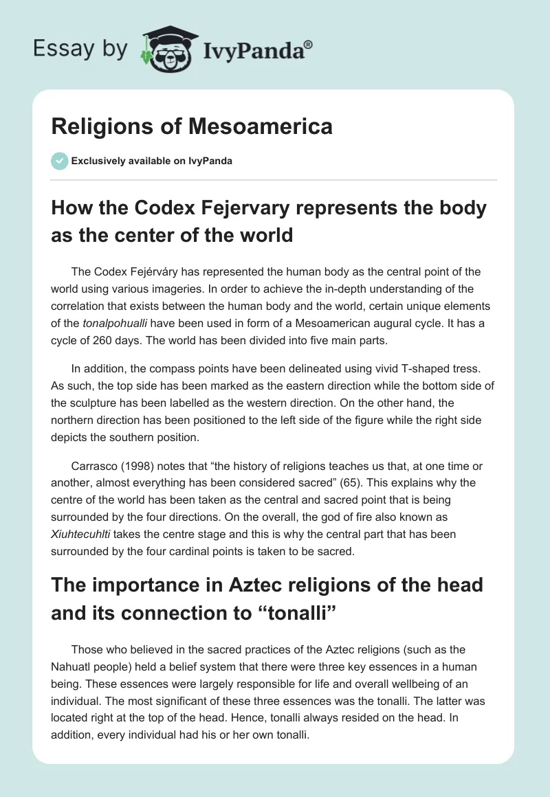 Religions of Mesoamerica. Page 1