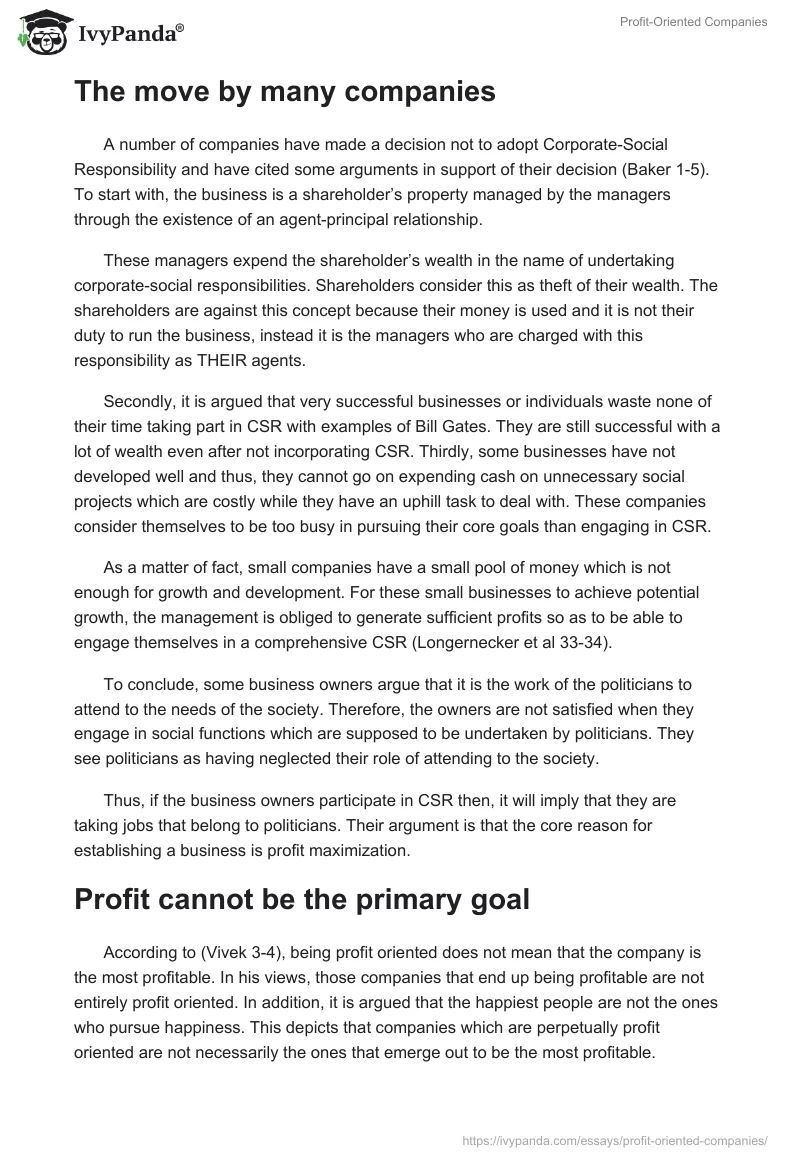 Profit-Oriented Companies. Page 2