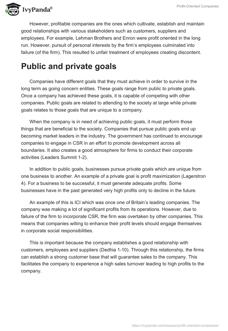 Profit-Oriented Companies. Page 3