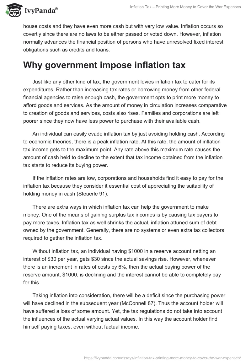 Inflation Tax – Printing More Money to Cover the War Expenses. Page 3