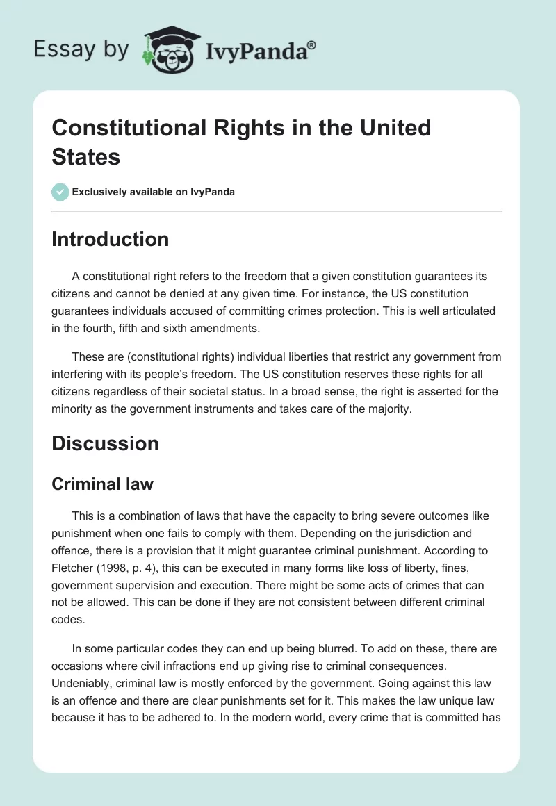 Constitutional Rights in the United States. Page 1