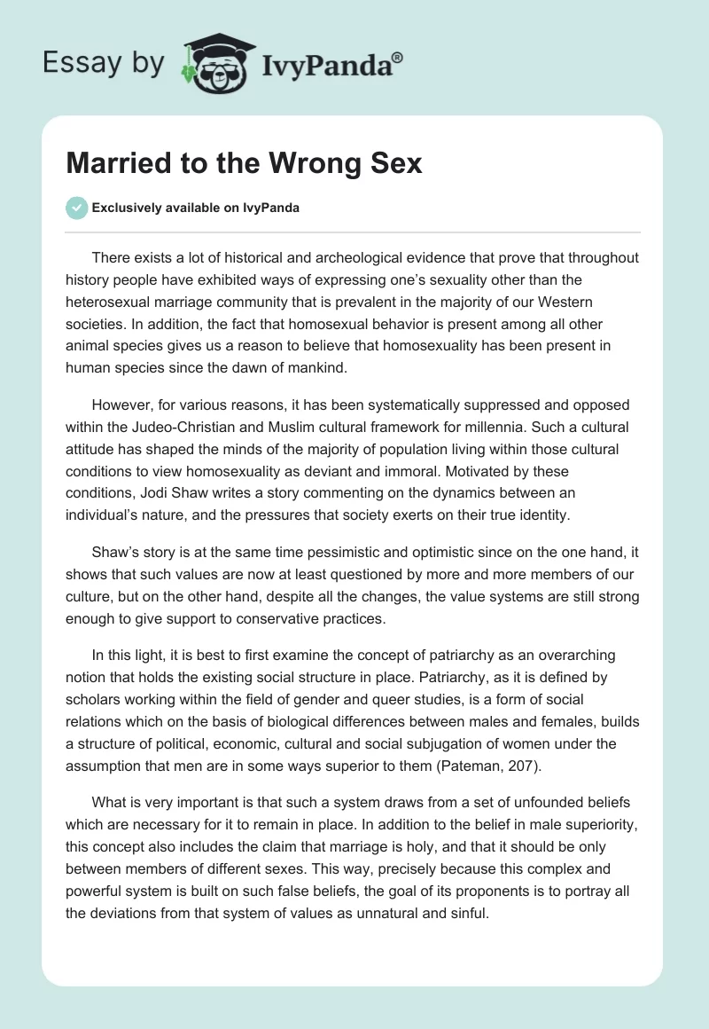 Married to the Wrong Sex. Page 1