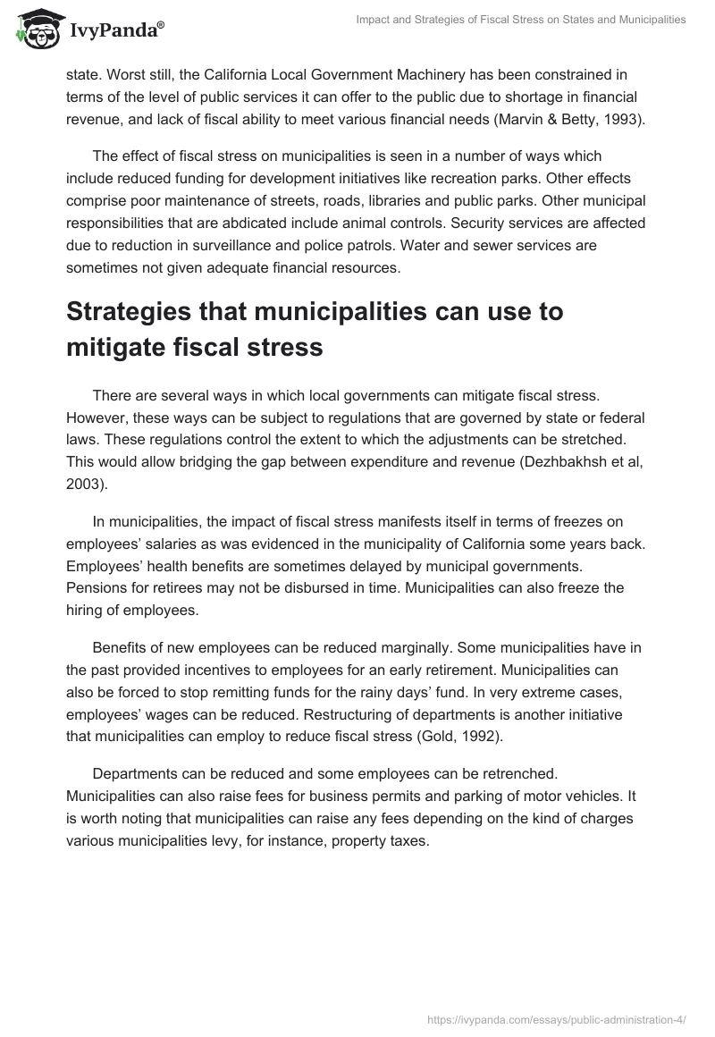 Impact and Strategies of Fiscal Stress on States and Municipalities. Page 2