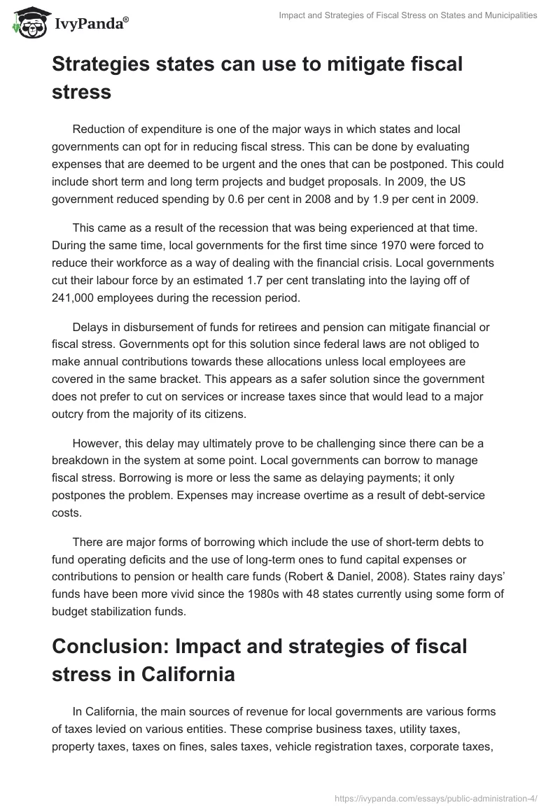 Impact and Strategies of Fiscal Stress on States and Municipalities. Page 3