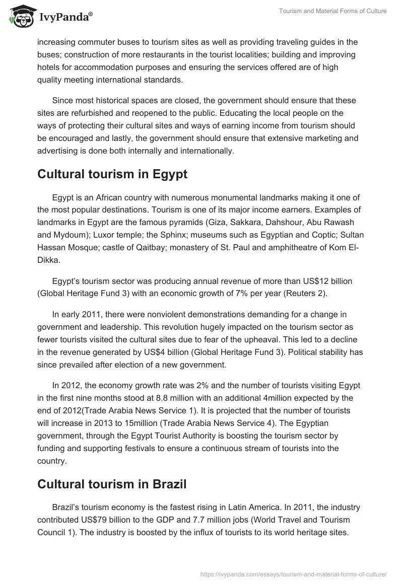Tourism and Material Forms of Culture. Page 4
